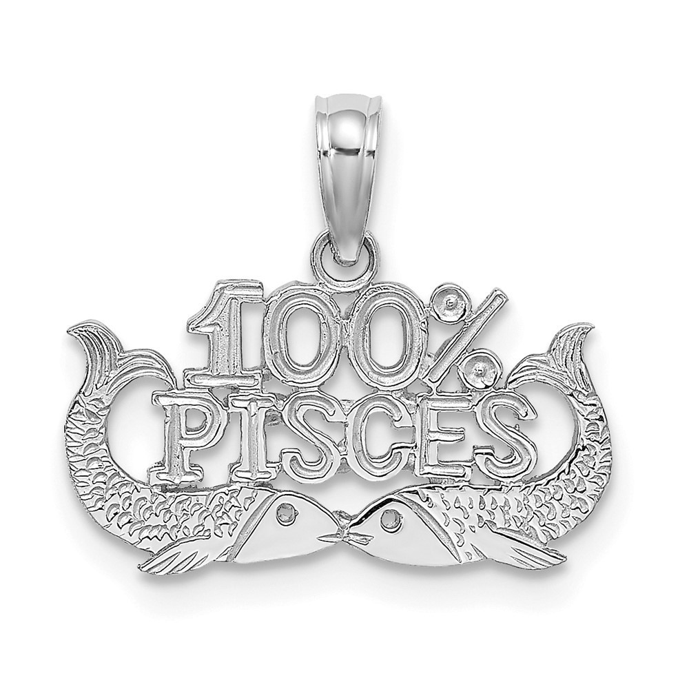 Million Charms 14k WG 100% PISCES Zodiac Charm Pendant